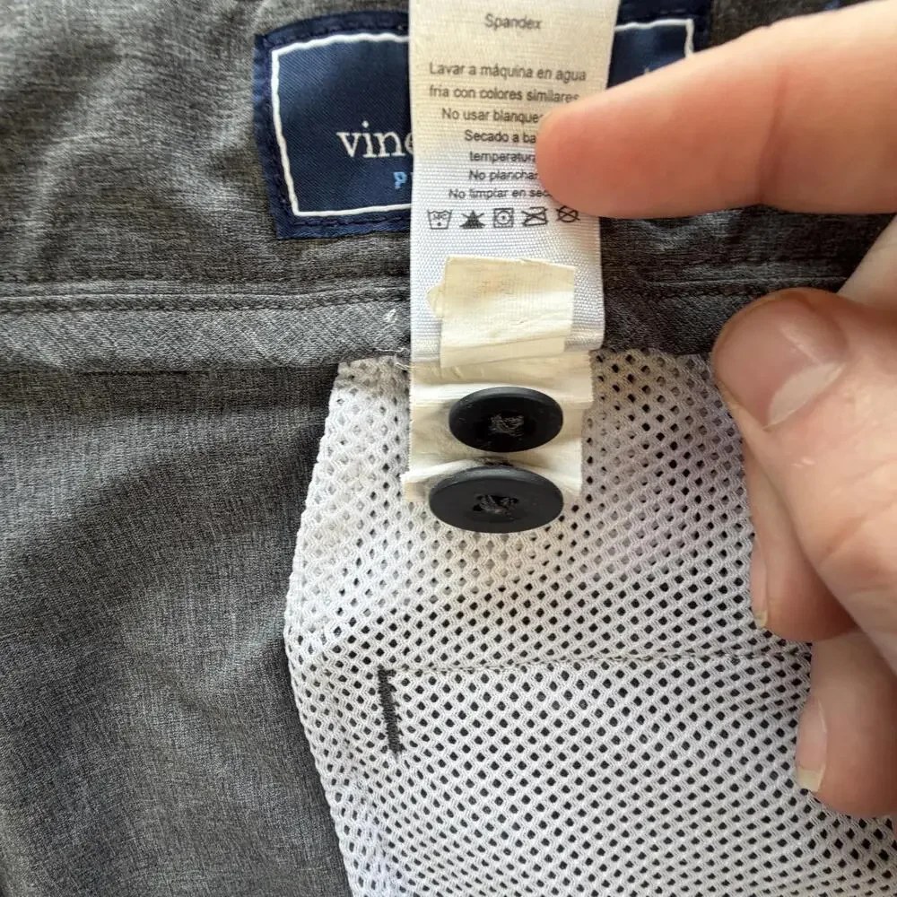 Vineyard Vines Breaker Short Shorts Mens 46B Gray Chino Stretch 9 Inseam